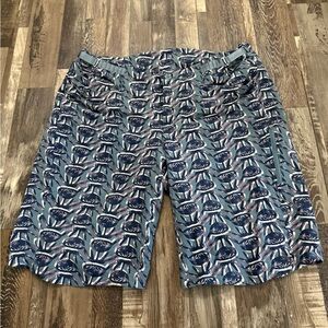 Patagonia Women's Bike Shorts - Blue and Pink Pattern
